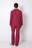 Men's top and pants pajamas, long sleeves, pocket, scott-checkered pattern
